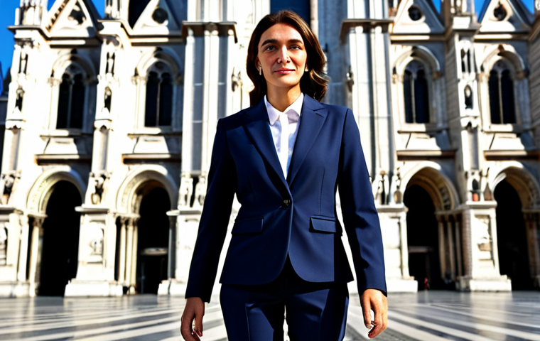 Professional Businesswoman in Milan**
"A professional businesswoman in a tailored Italian suit, standing in front of the Duomo in Milan, fully clothed, appropriate attire, safe for work, perfect anatomy, natural proportions, professional photography, high quality, modest clothing, family-friendly."
**